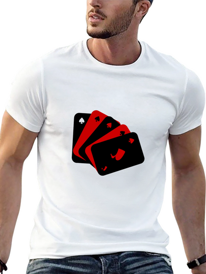 Ace Playing Cards Graphic Black T-Shirt
