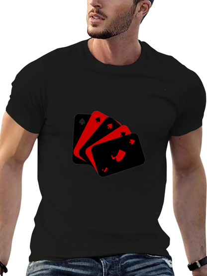 Ace Playing Cards Graphic Black T-Shirt