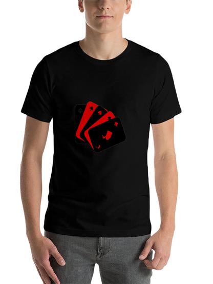 Ace Playing Cards Graphic Black T-Shirt