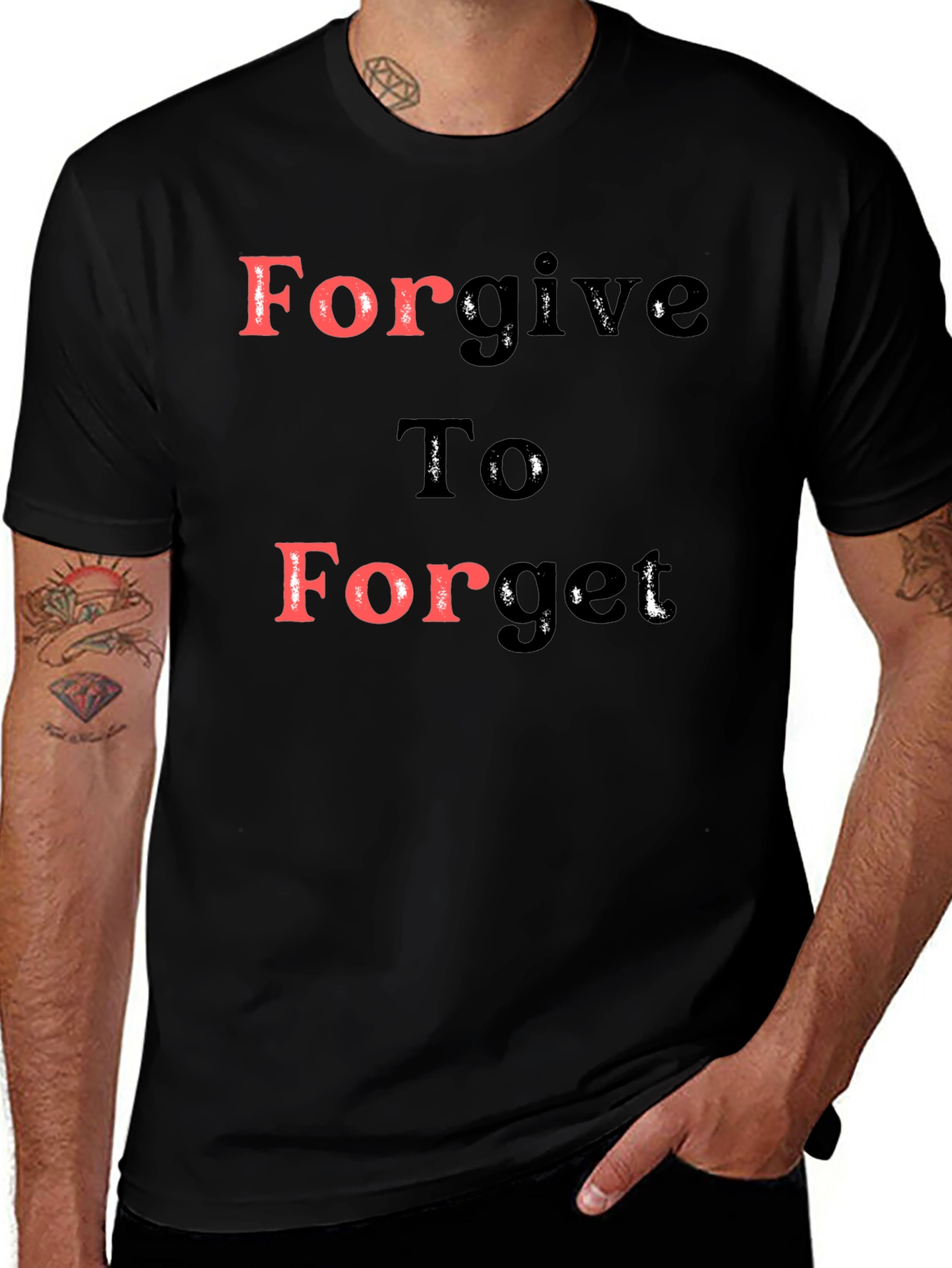 Forgive To Forget Graphic Tee - Black Cotton Blend