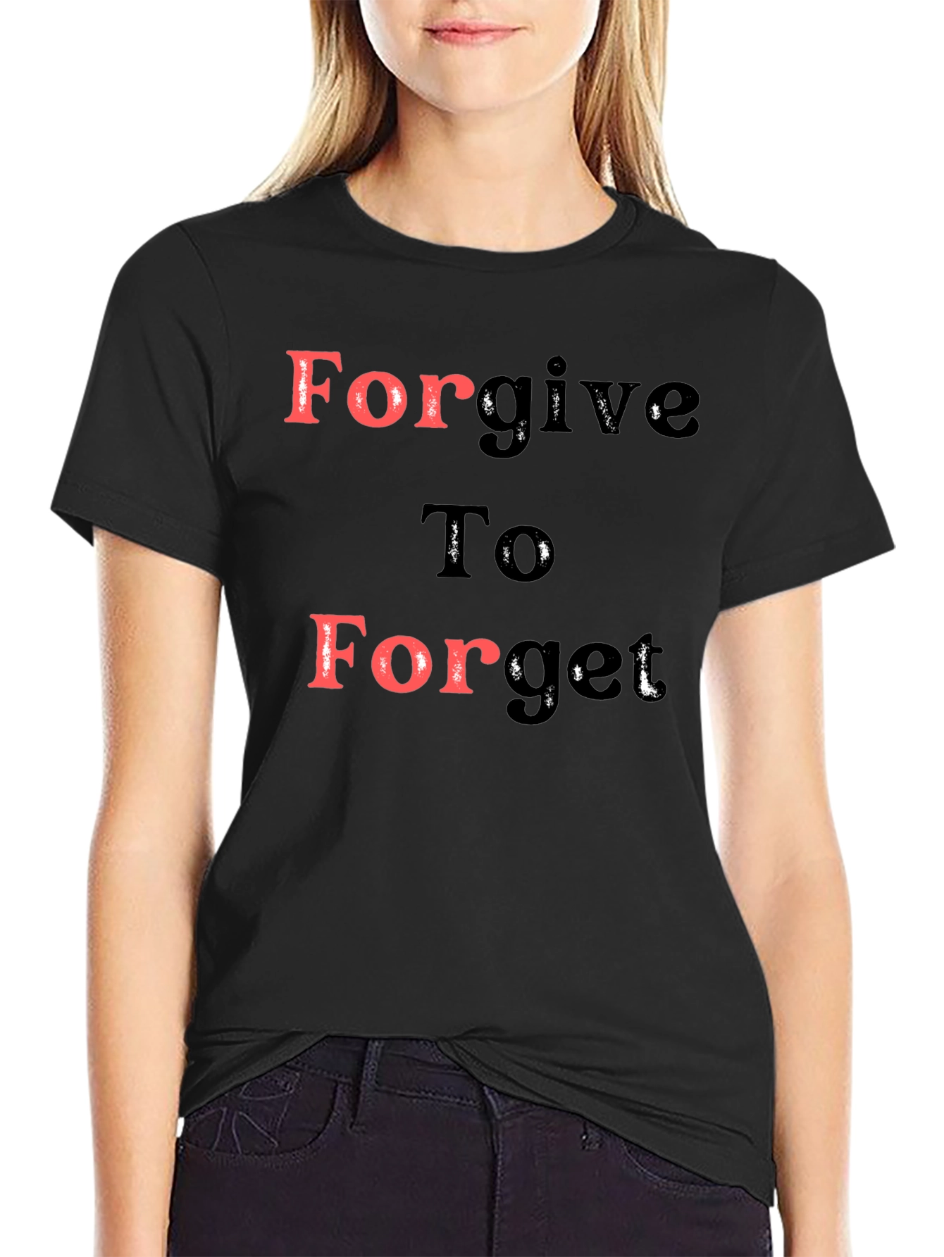 Forgive To Forget Graphic Tee - Black Cotton Blend