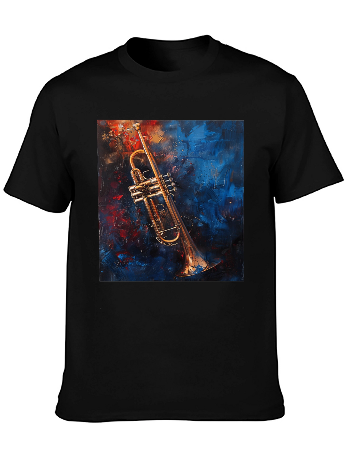 Trumpet Art Graphic Black T-Shirt