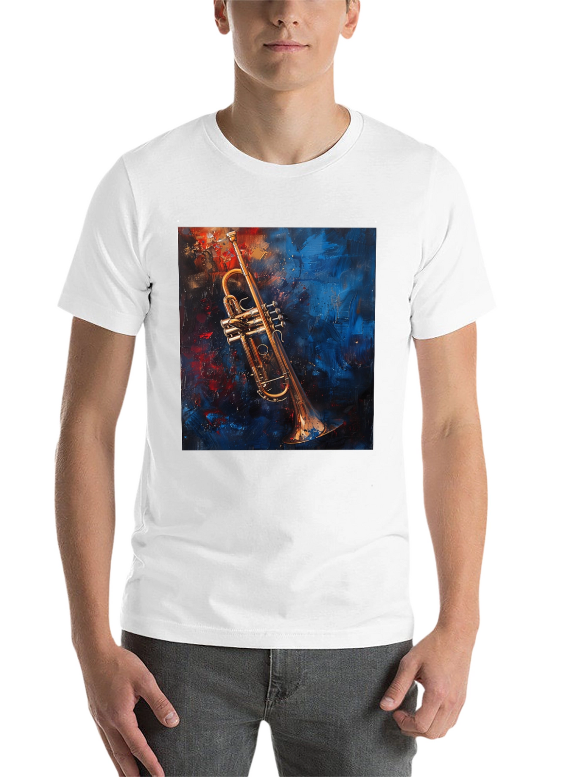 Trumpet Art Graphic Black T-Shirt
