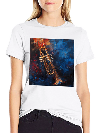 Trumpet Art Graphic Black T-Shirt