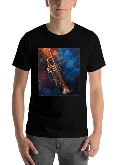 Trumpet Art Graphic Black T-Shirt