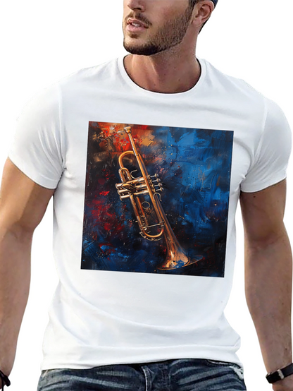 Trumpet Art Graphic Black T-Shirt
