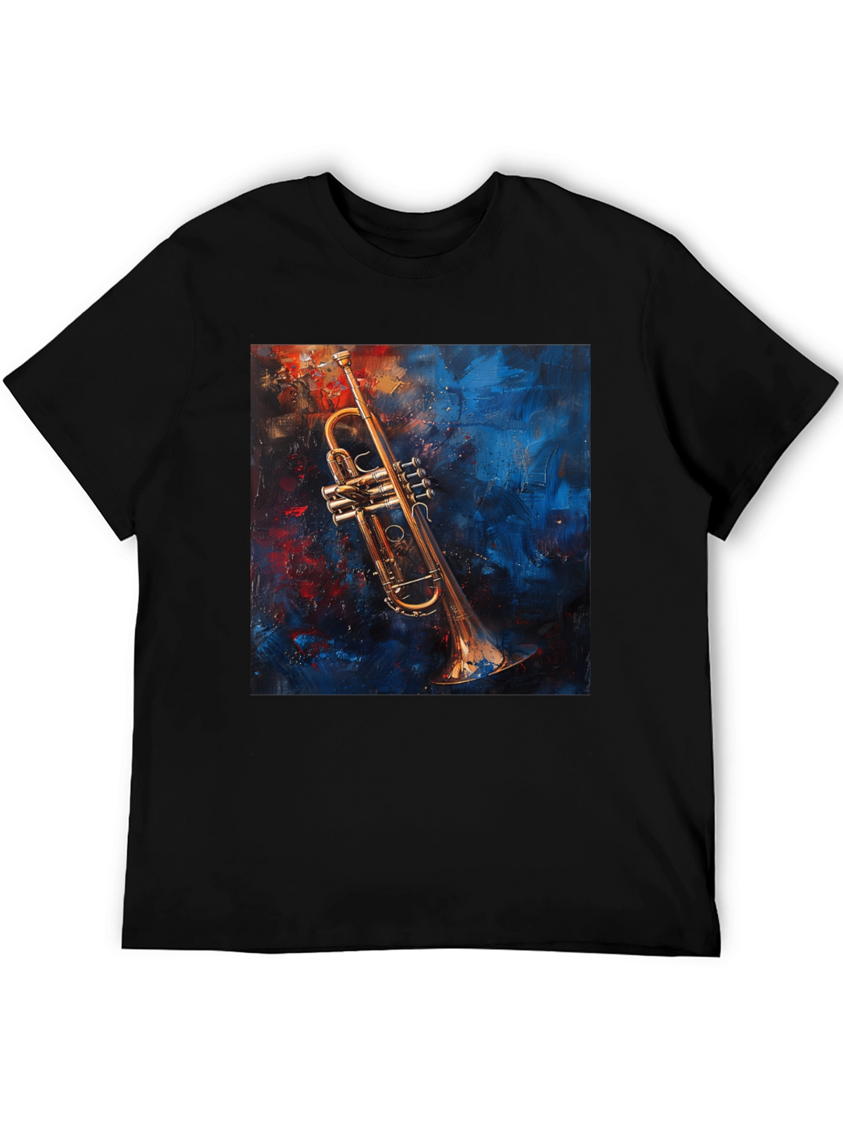 Trumpet Art Graphic Black T-Shirt