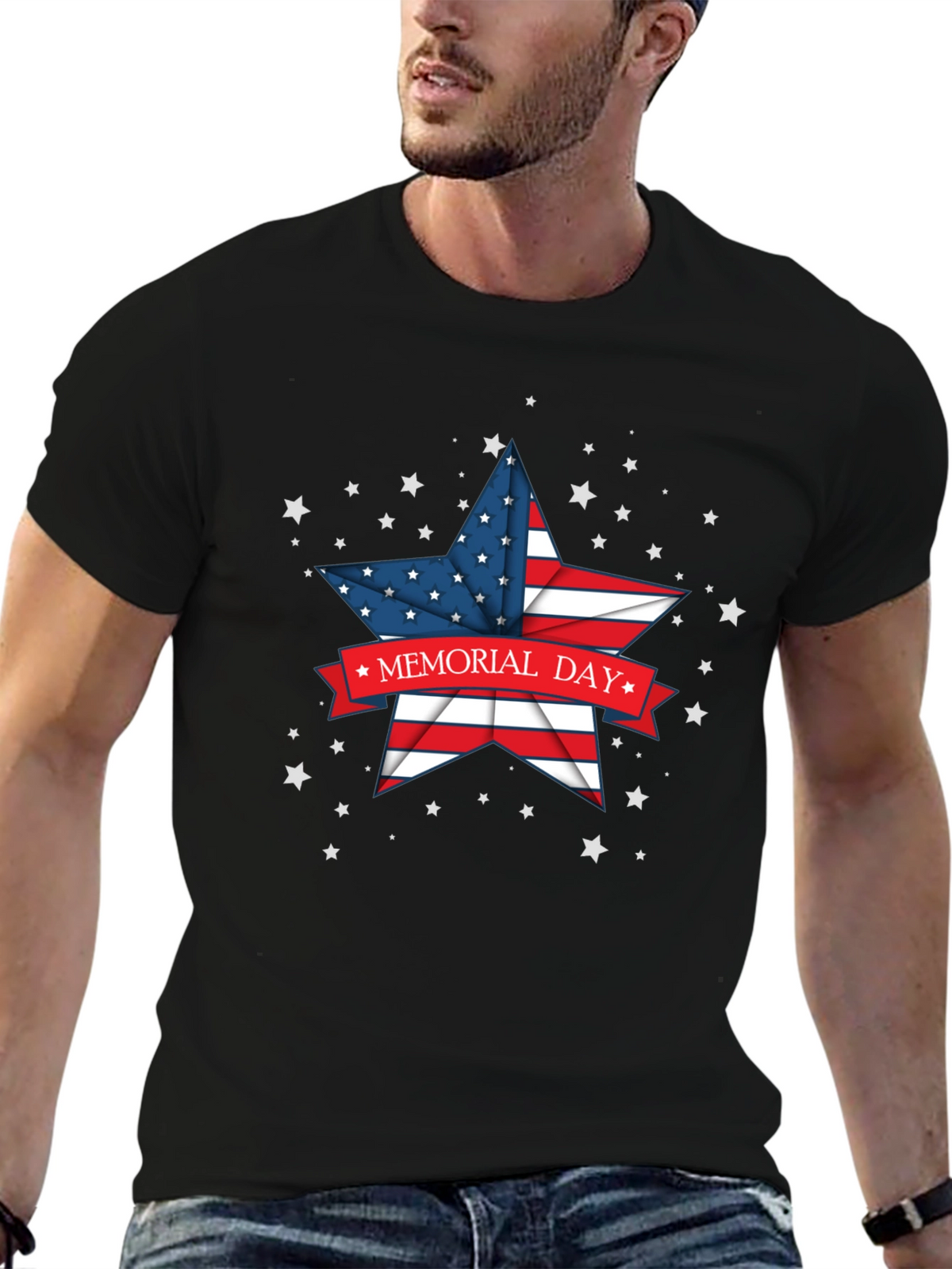 Memorial Day Star Graphic T-Shirt