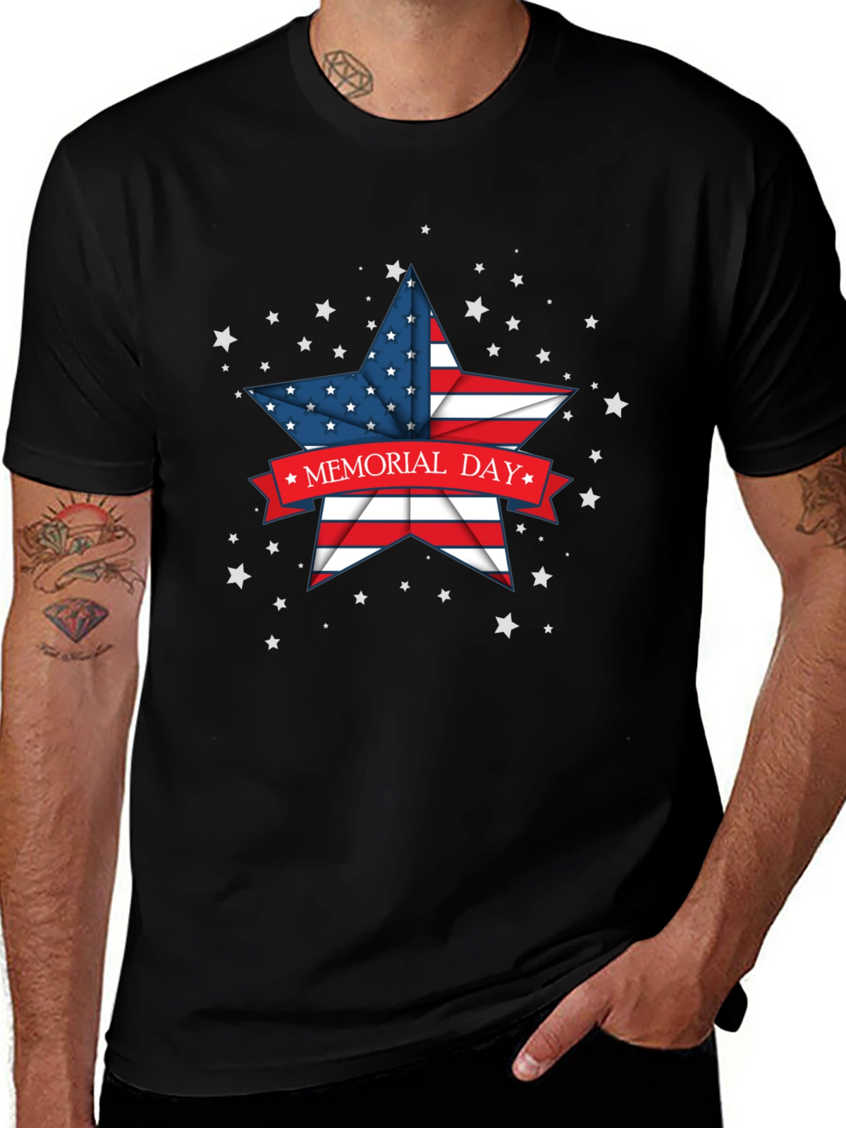 Memorial Day Star Graphic T-Shirt