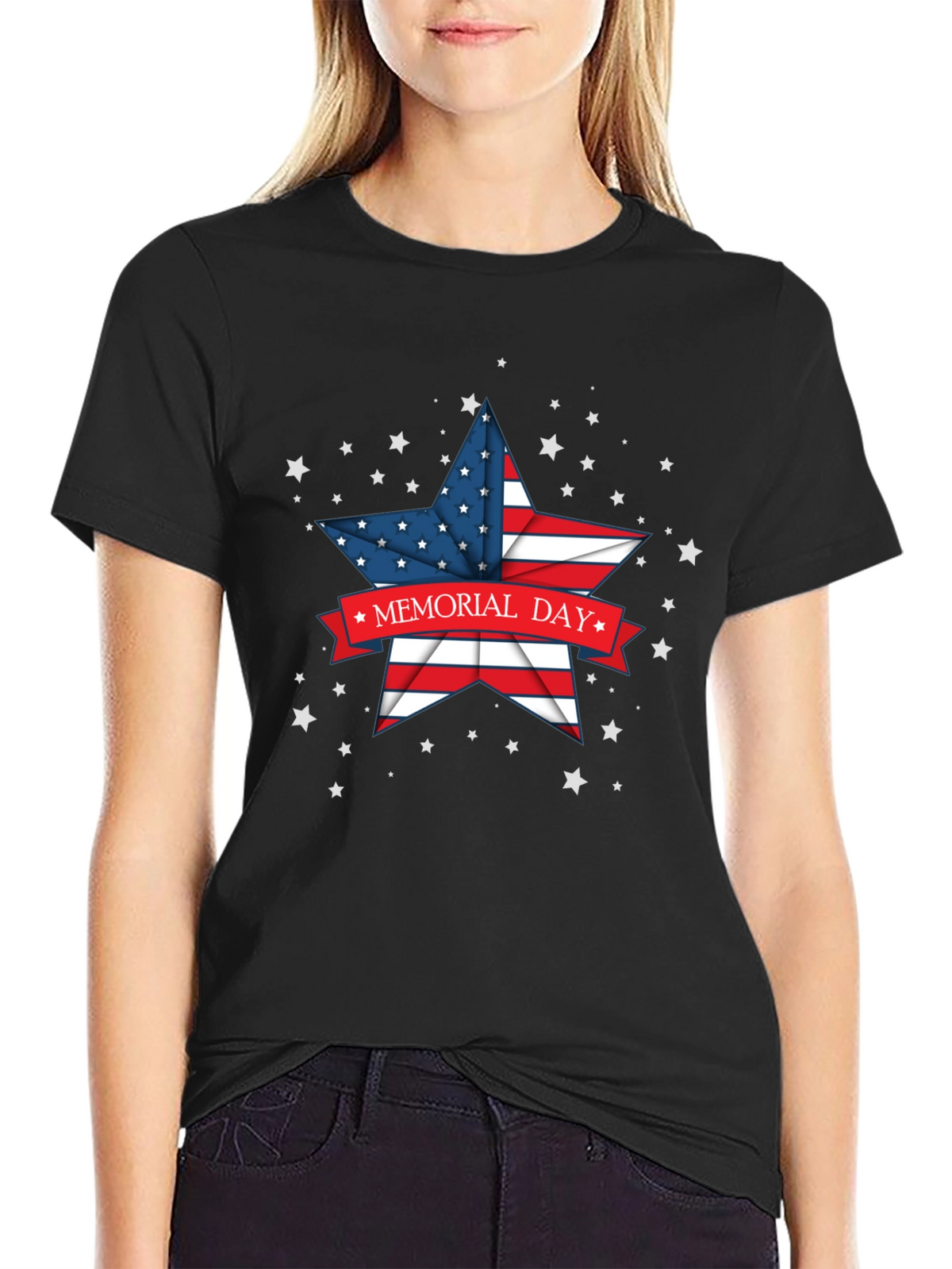 Memorial Day Star Graphic T-Shirt