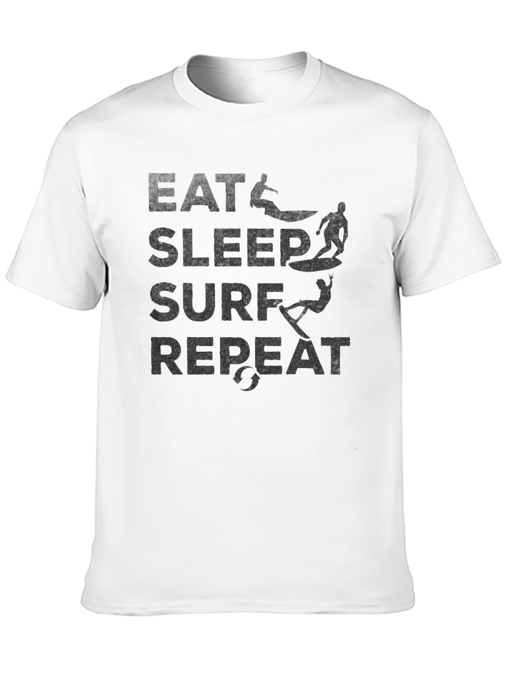 Eat Sleep Surf Repeat Black Graphic Tee