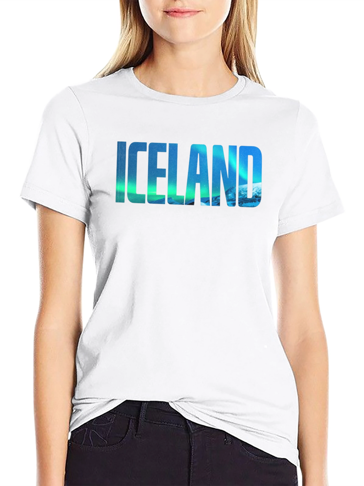 Icelandic Aurora Graphic Tee - Mens Black T-Shirt