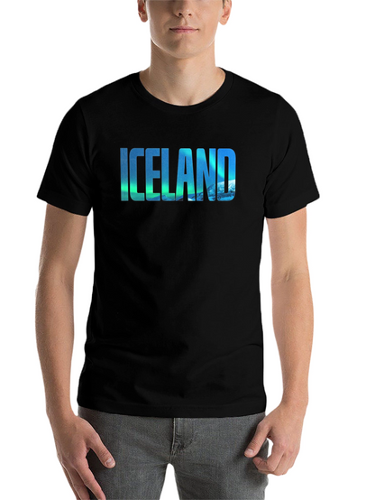Icelandic Aurora Graphic Tee - Mens Black T-Shirt