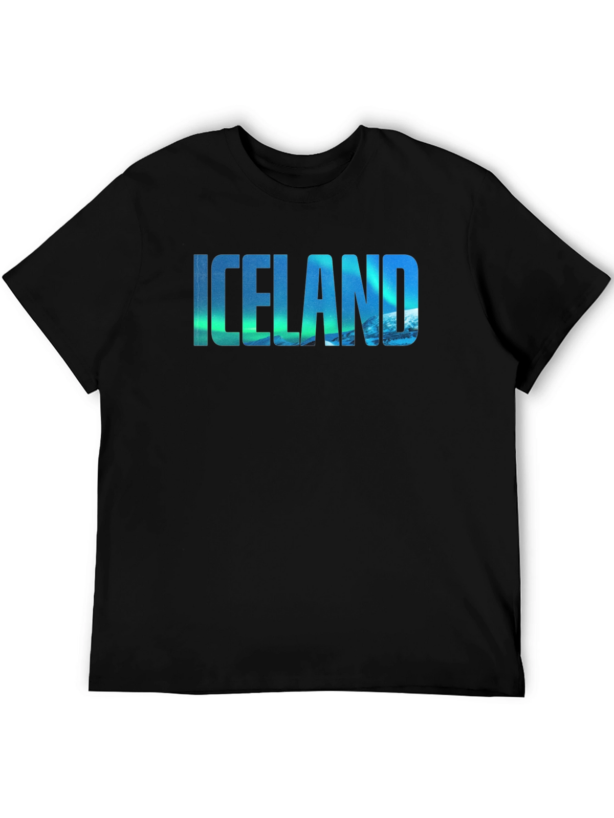 Icelandic Aurora Graphic Tee - Mens Black T-Shirt