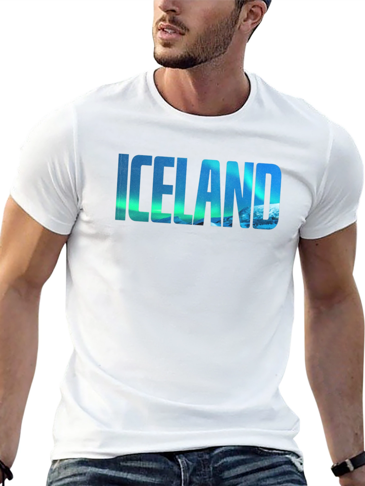 Icelandic Aurora Graphic Tee - Mens Black T-Shirt