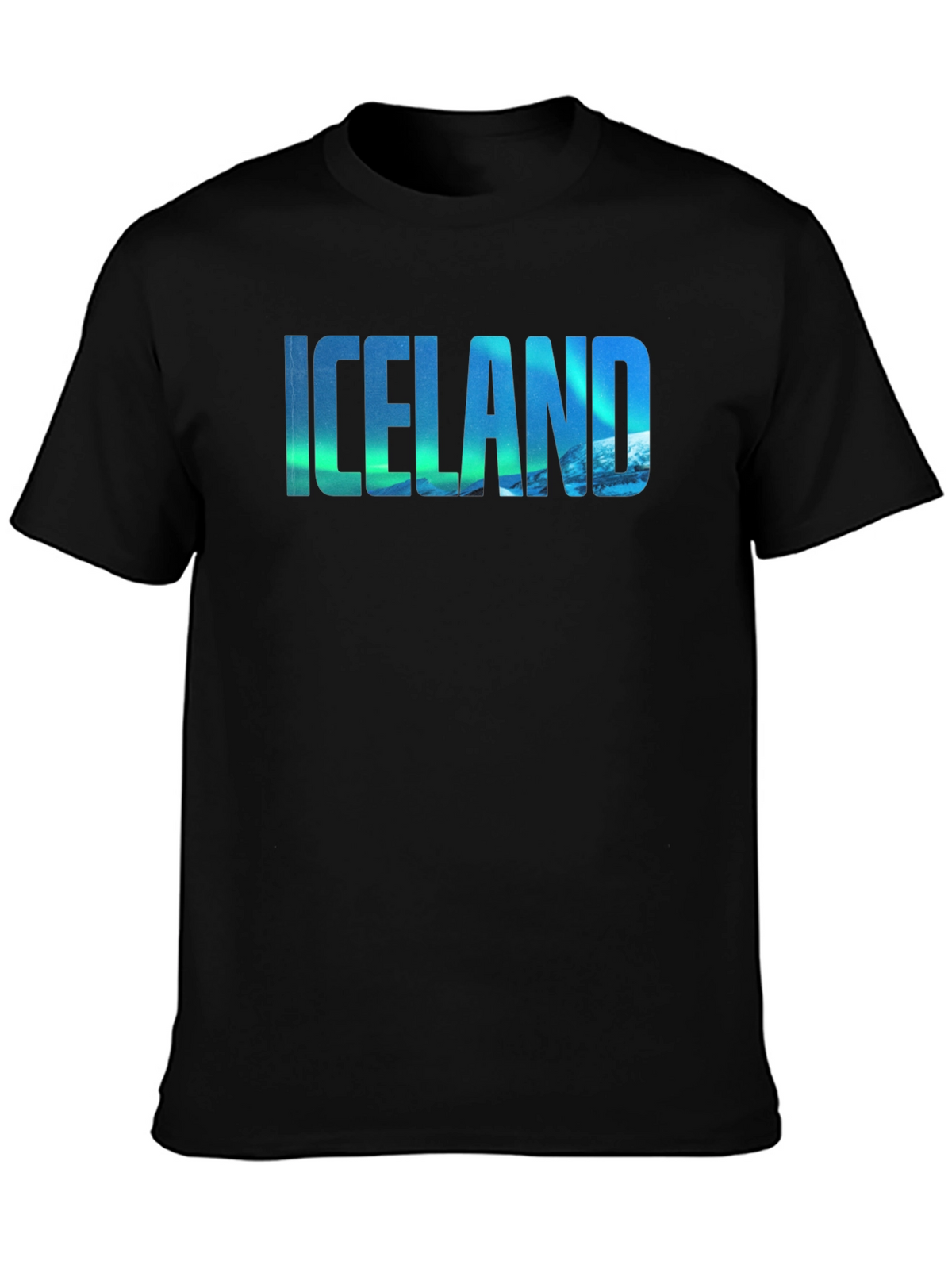 Icelandic Aurora Graphic Tee - Mens Black T-Shirt