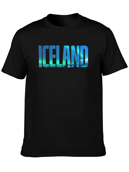 Icelandic Aurora Graphic Tee - Mens Black T-Shirt