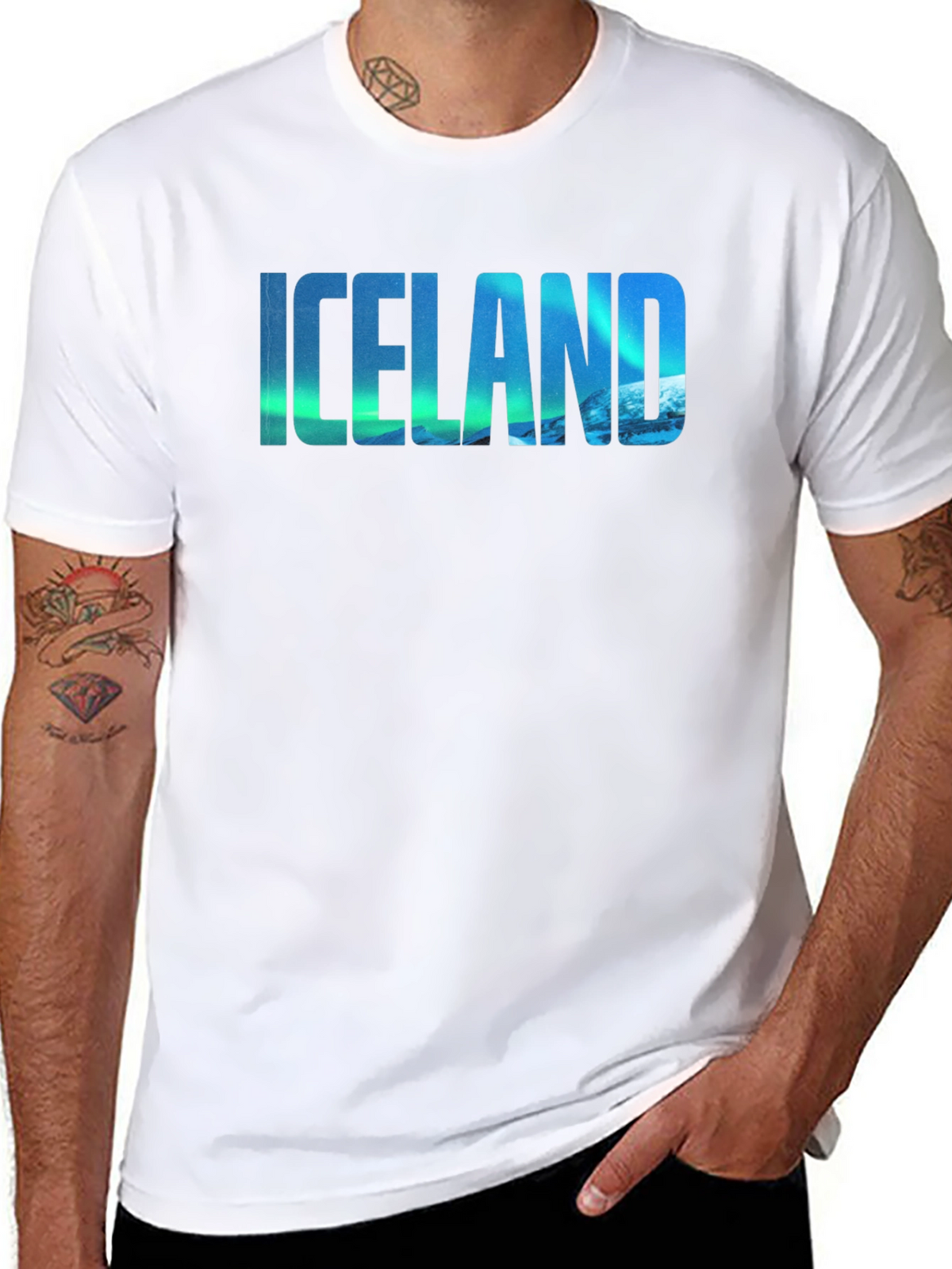Icelandic Aurora Graphic Tee - Mens Black T-Shirt