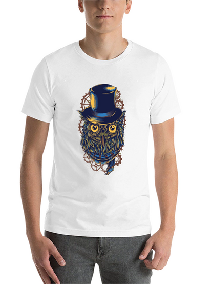 Steampunk Owl T-Shirt - Top Hat & Goggles