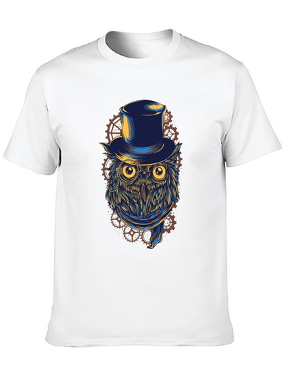 Steampunk Owl T-Shirt - Top Hat & Goggles