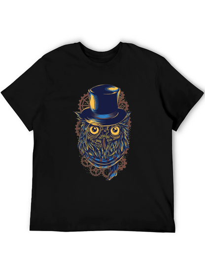 Steampunk Owl T-Shirt - Top Hat & Goggles