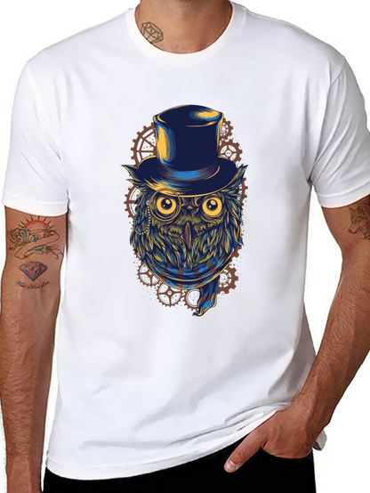 Steampunk Owl T-Shirt - Top Hat & Goggles