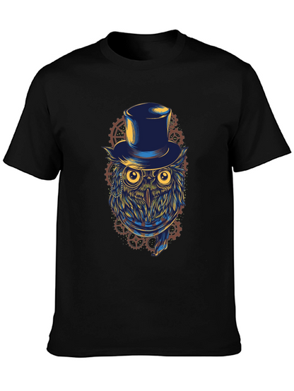 Steampunk Owl T-Shirt - Top Hat & Goggles