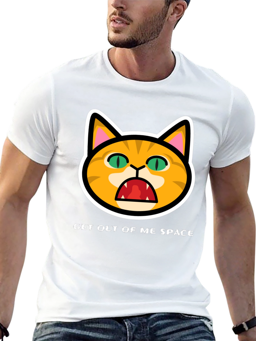 Get Out Of Me Space Angry Cat T-Shirt