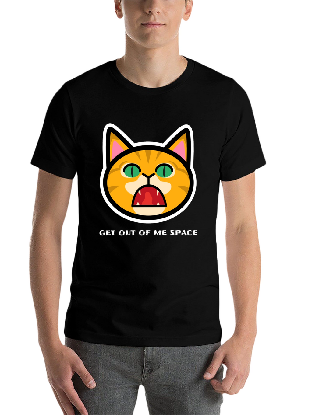 Get Out Of Me Space Angry Cat T-Shirt