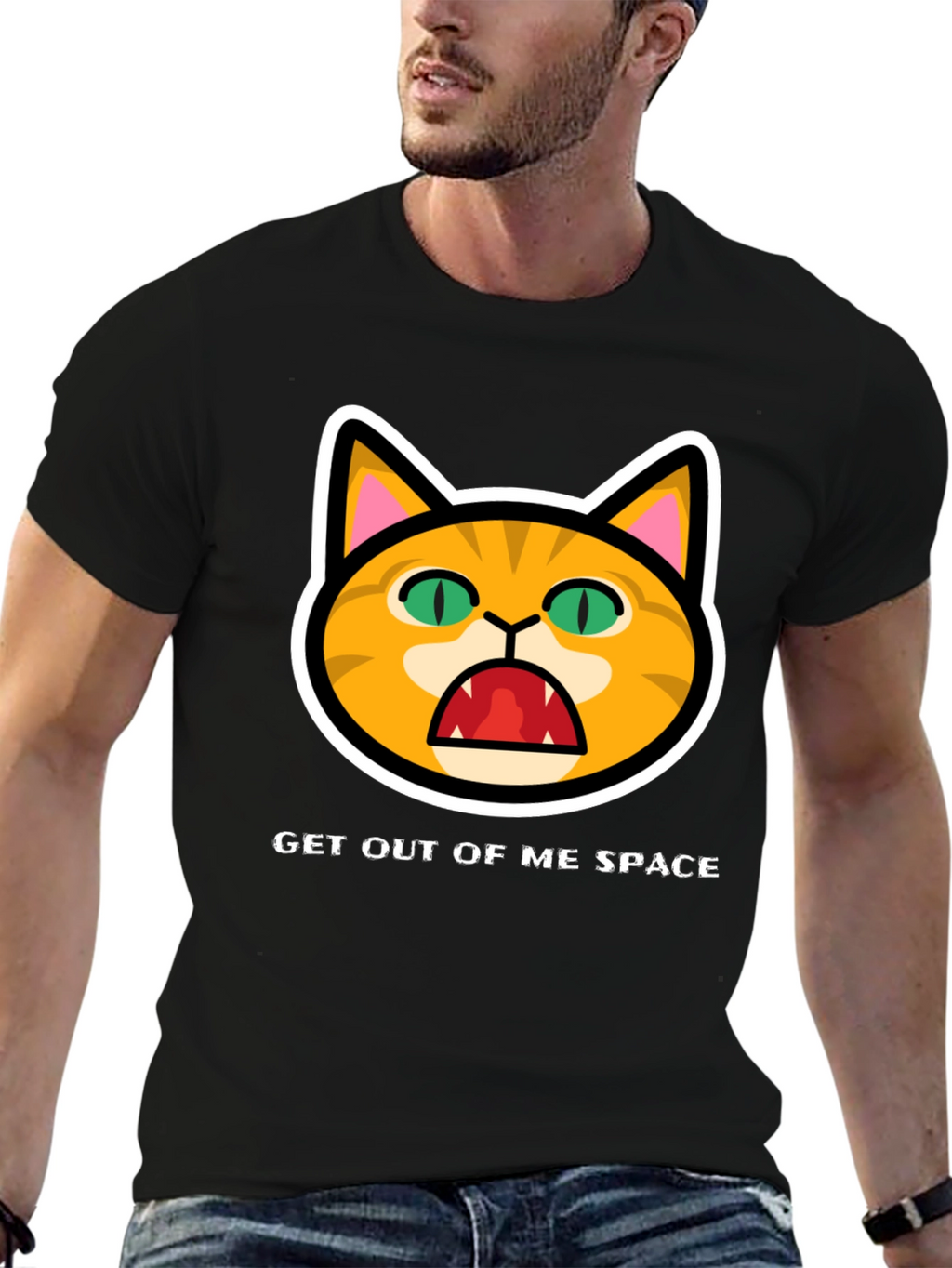 Get Out Of Me Space Angry Cat T-Shirt