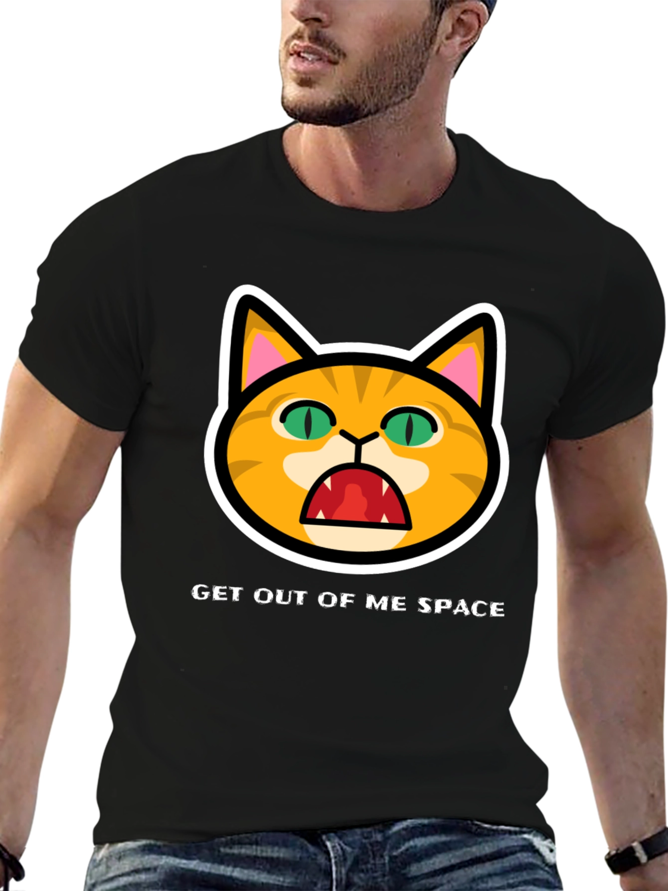 Get Out Of Me Space Angry Cat T-Shirt