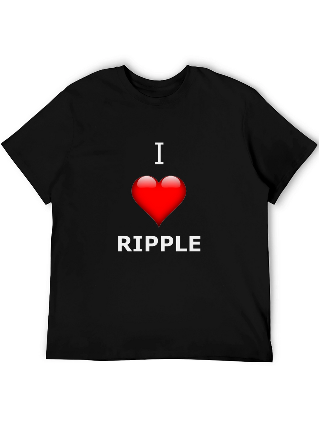I Love Ripple Graphic T-Shirt - Black Crew Neck