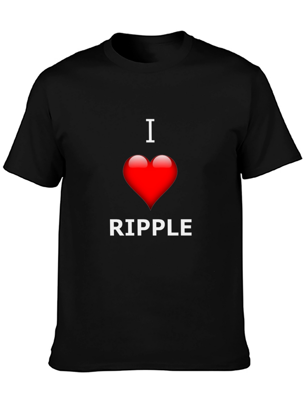 I Love Ripple Graphic T-Shirt - Black Crew Neck