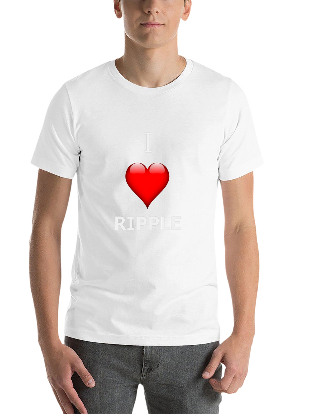 I Love Ripple Graphic T-Shirt - Black Crew Neck