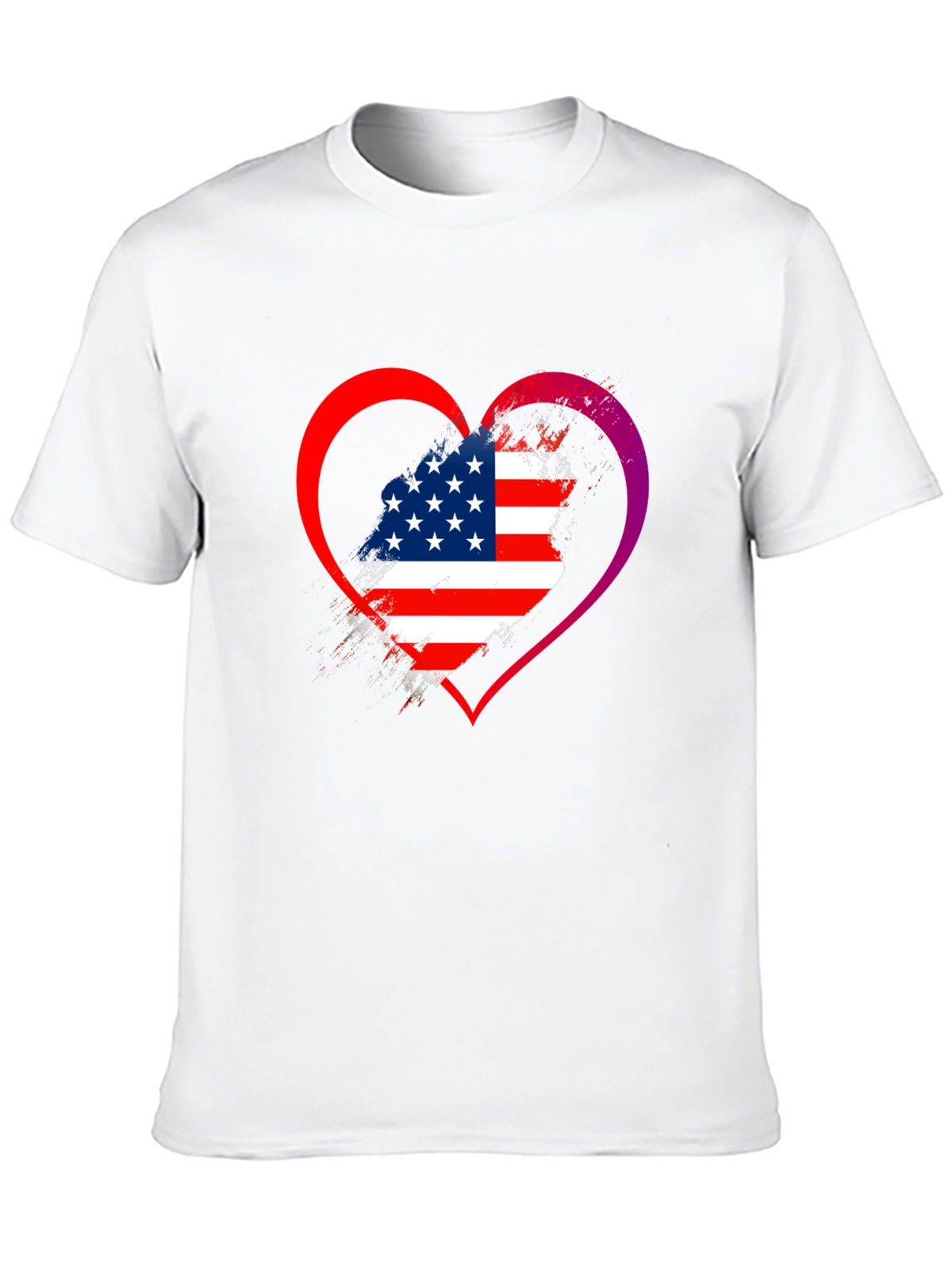 USA Flag Heart Graphic T-Shirt