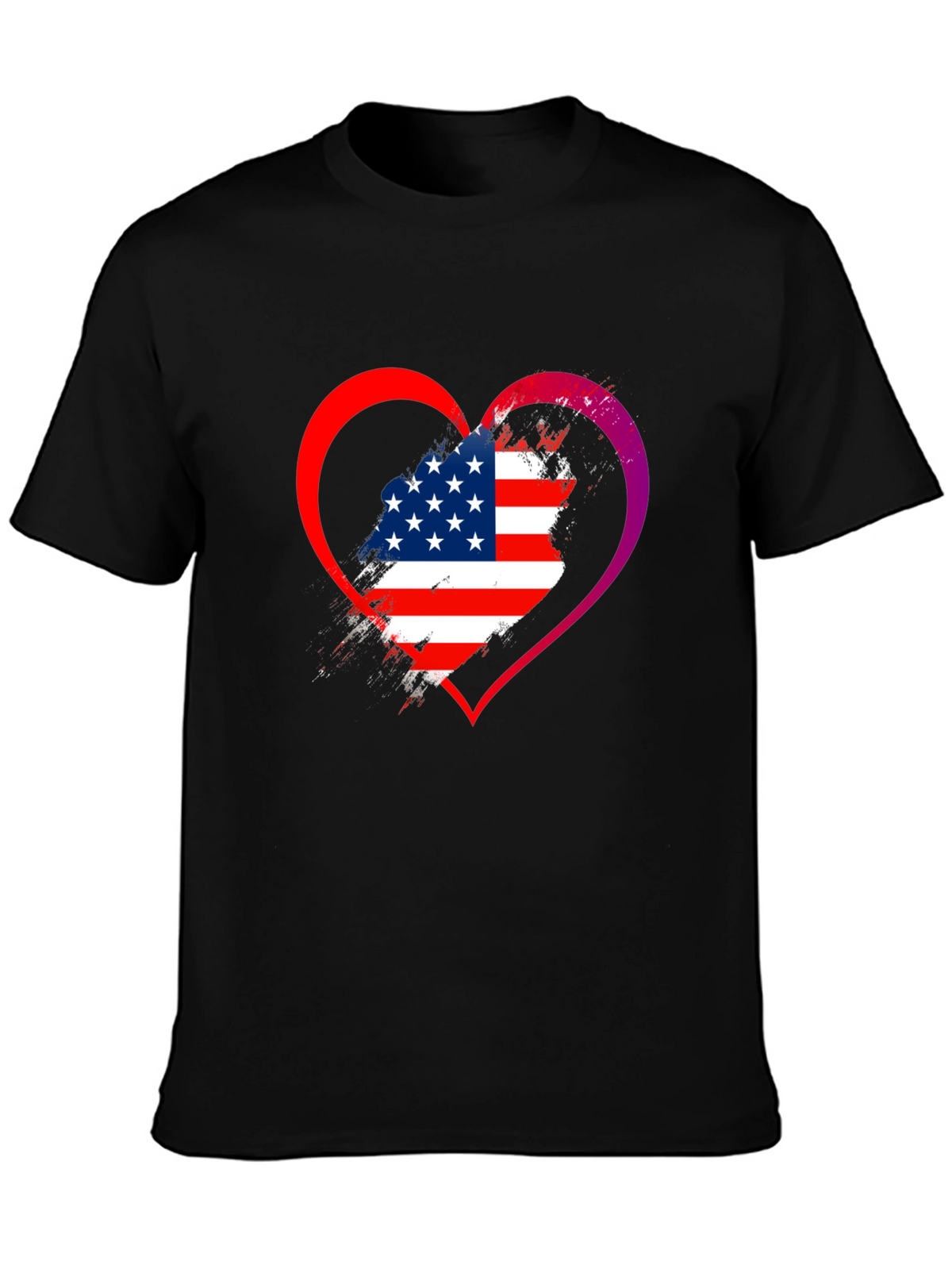 USA Flag Heart Graphic T-Shirt