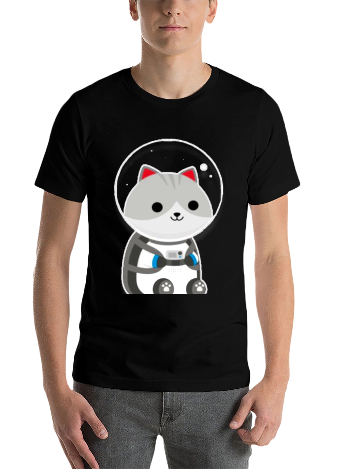 Astronaut Cat Graphic T-Shirt