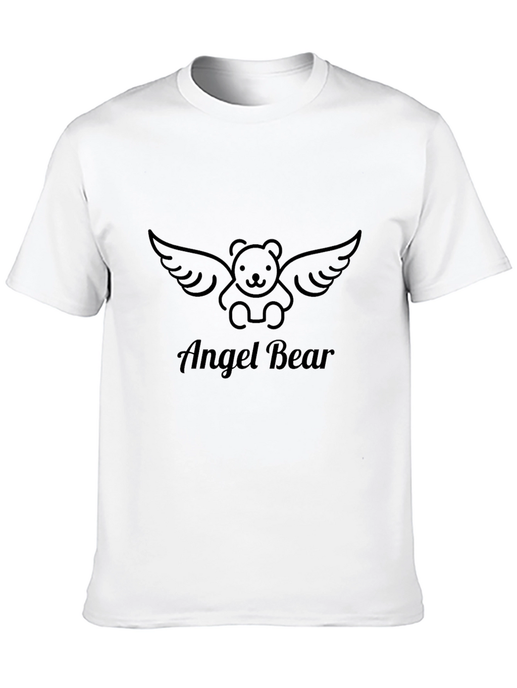 Angel Bear Graphic Tee - Stylish Black T-Shirt