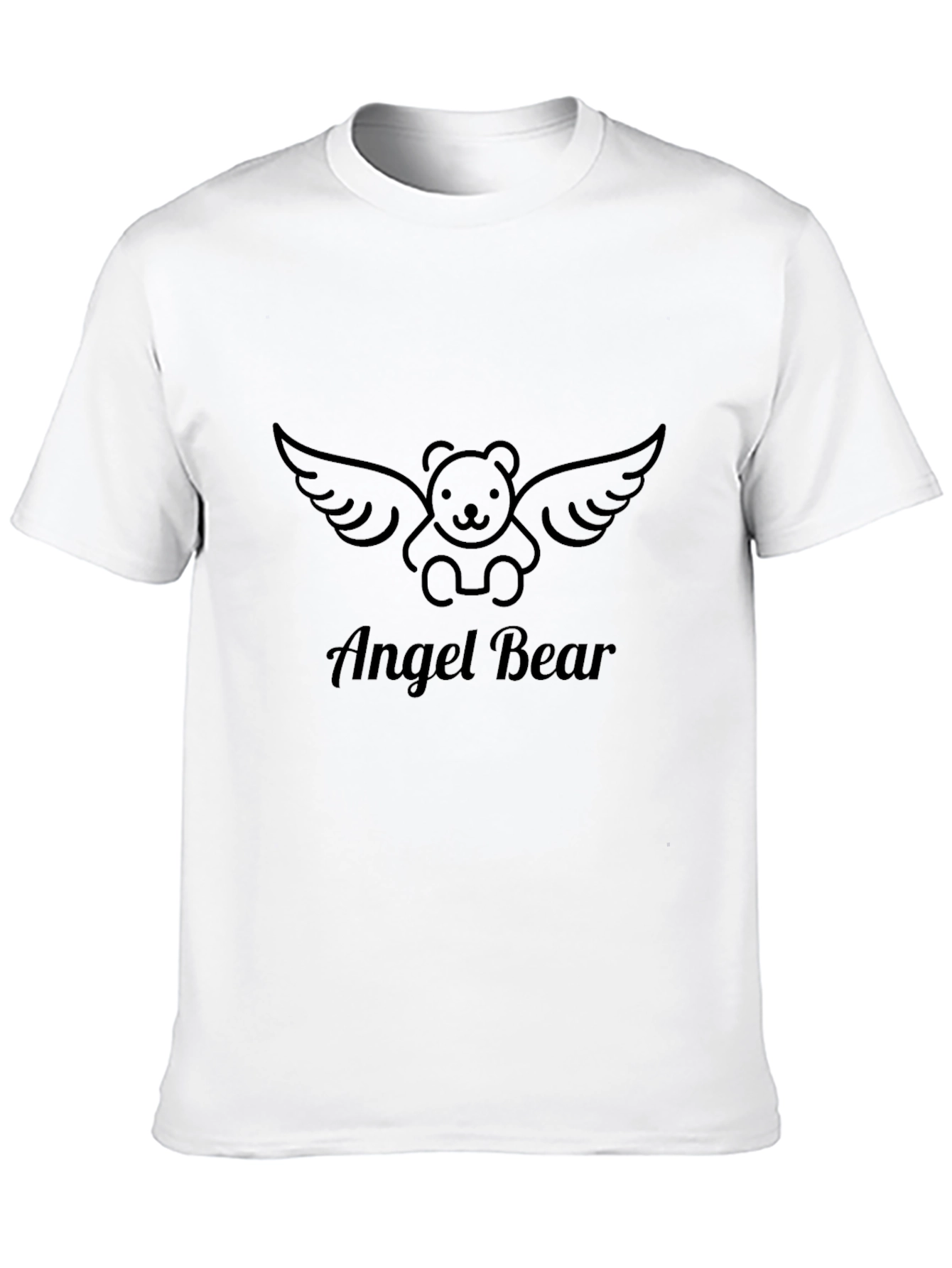 Angel Bear Graphic Tee - Stylish Black T-Shirt