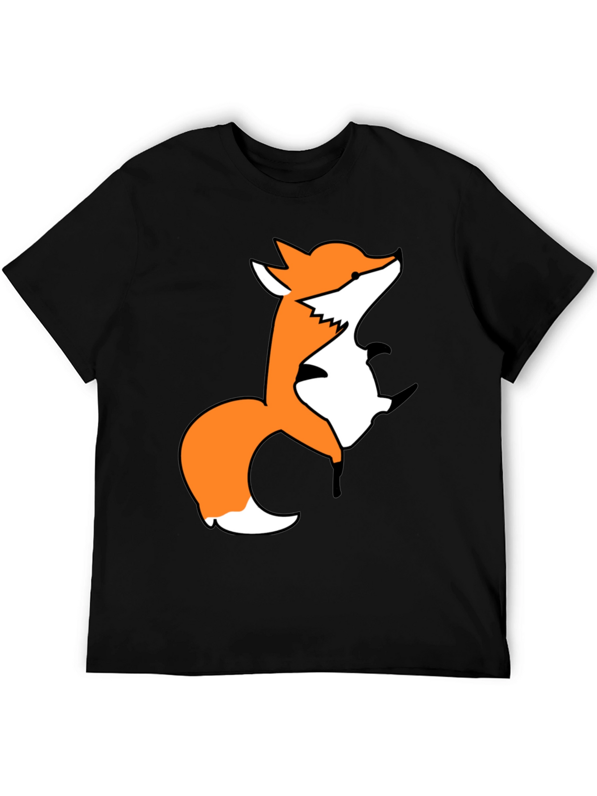 Fox Graphic Print Black T-Shirt