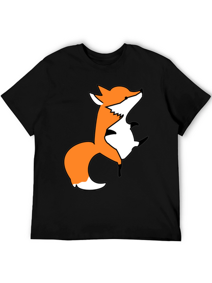 Fox Graphic Print Black T-Shirt