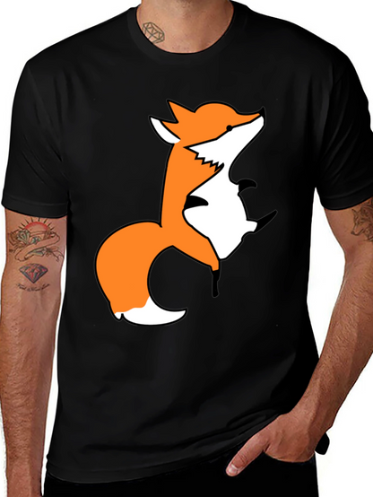 Fox Graphic Print Black T-Shirt