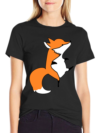 Fox Graphic Print Black T-Shirt
