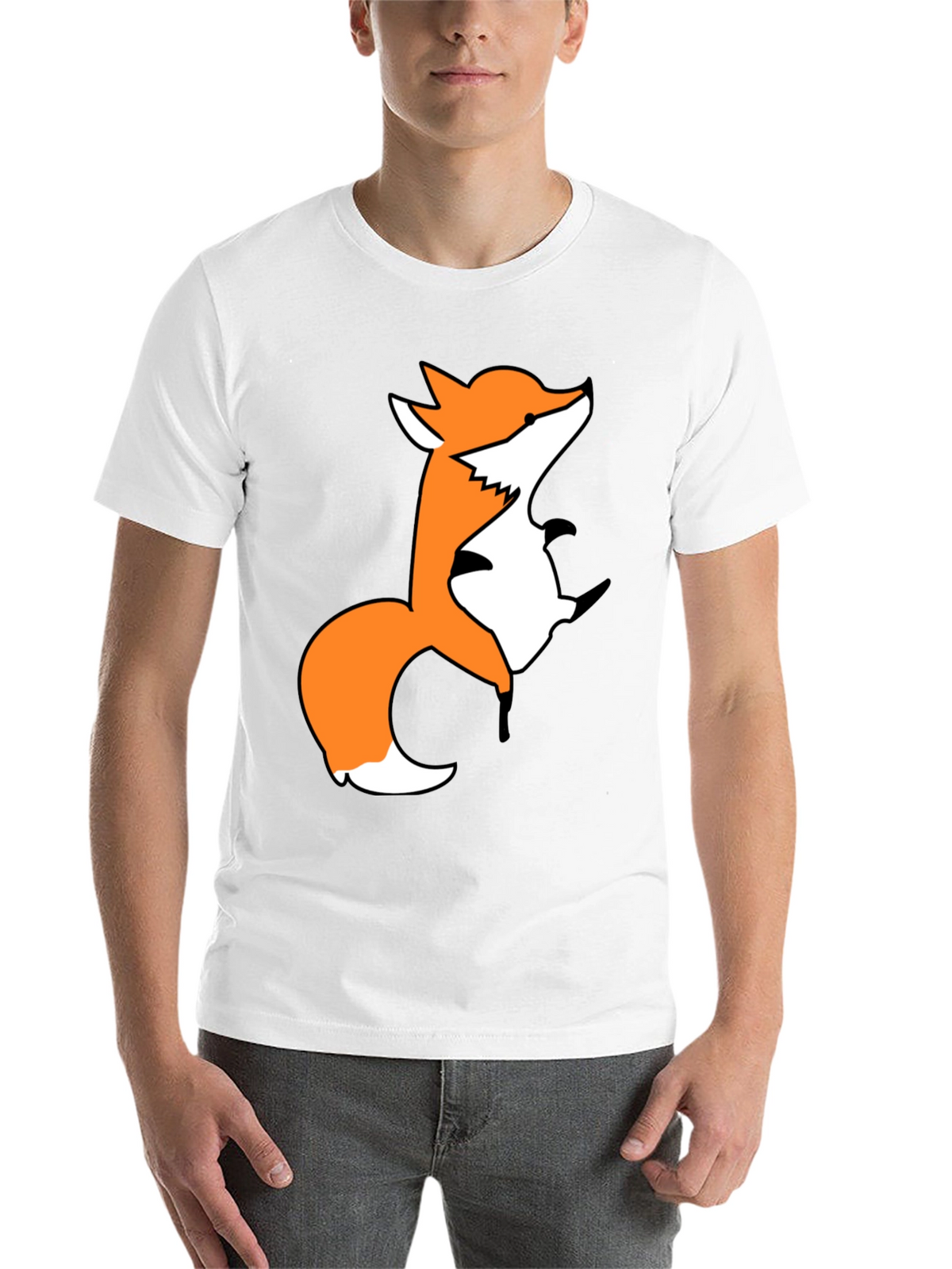 Fox Graphic Print Black T-Shirt