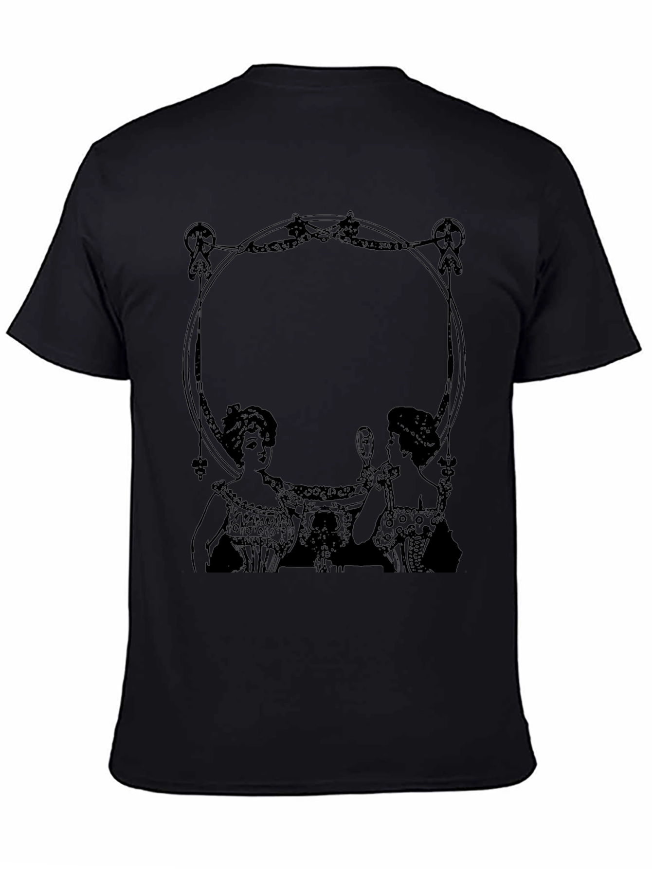 Vintage Art Deco Ladies Black T-Shirt