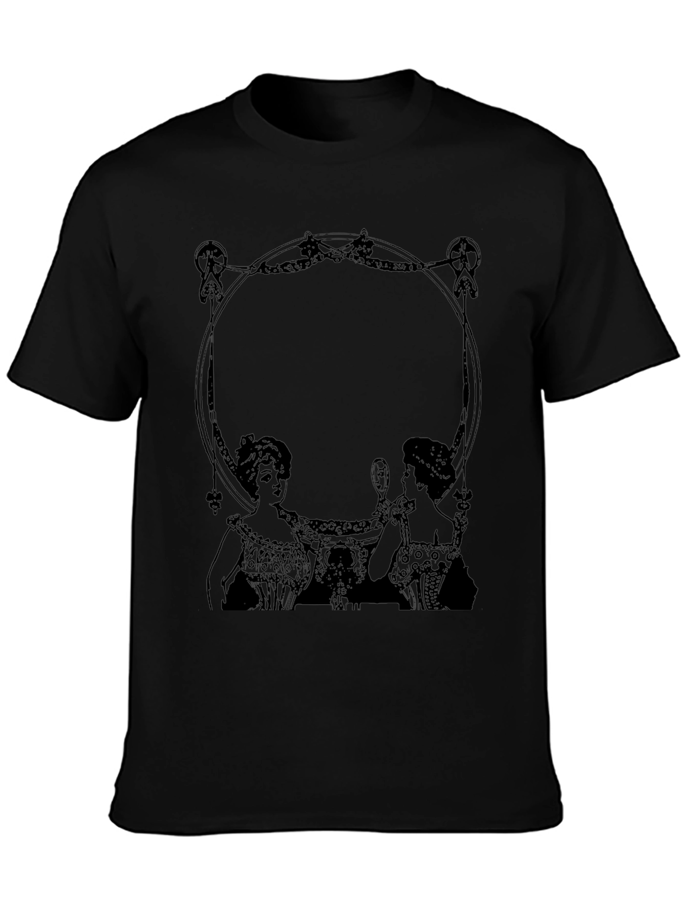 Vintage Art Deco Ladies Black T-Shirt