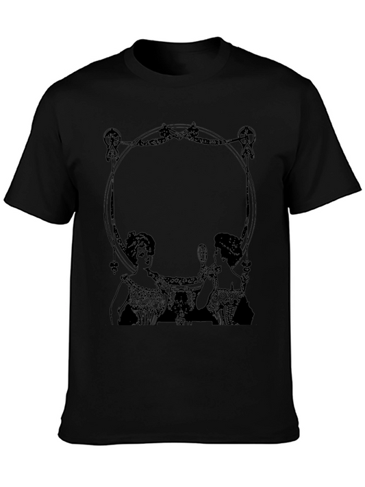 Vintage Art Deco Ladies Black T-Shirt