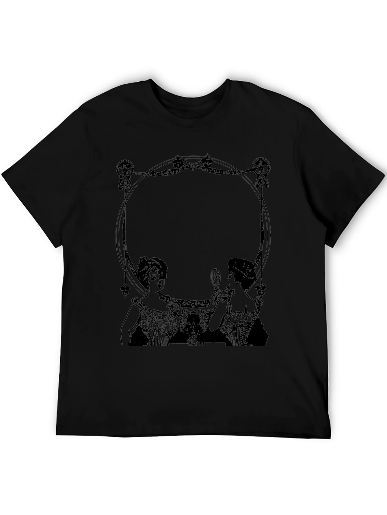 Vintage Art Deco Ladies Black T-Shirt