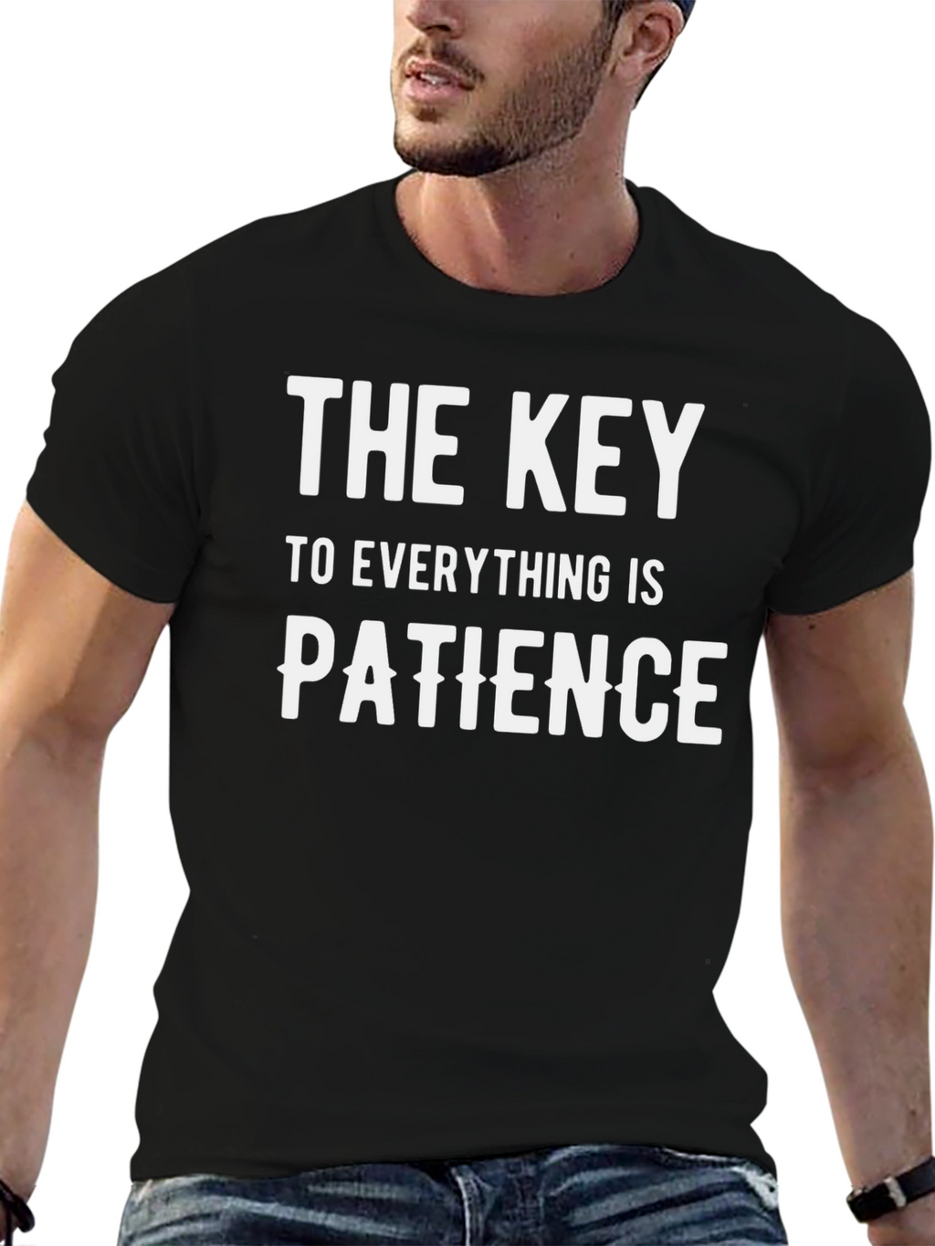 Patience is Key Graphic Tee - Mens Black T-Shirt