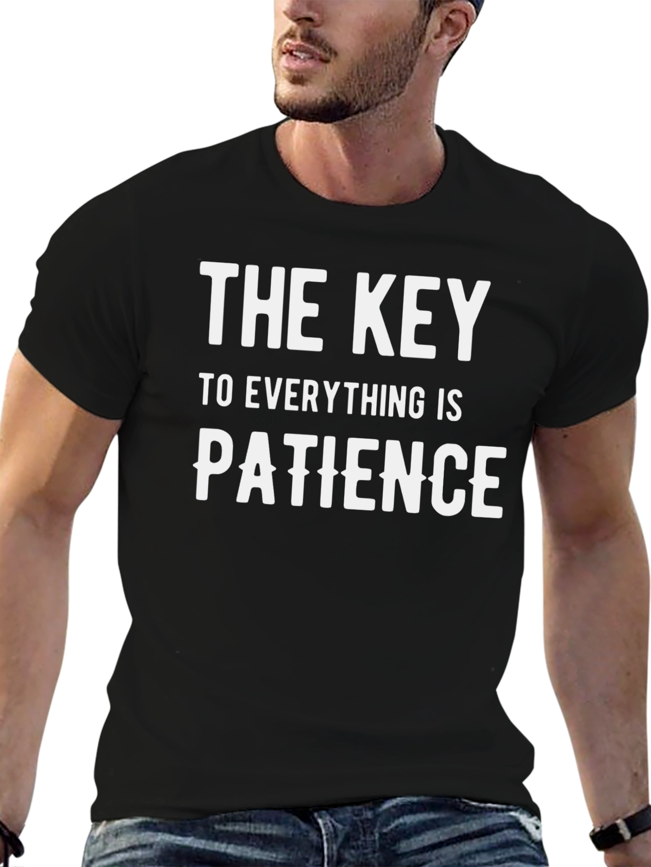 Patience is Key Graphic Tee - Mens Black T-Shirt